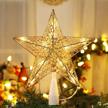 ul certified christmas tree topper lights, 10 warm white xmas star plug-in 9” treetop decorations for indoor home party logo