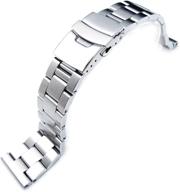 ⌚ super-o boyer straight end watch band: premium 20mm solid 316l stainless steel logo