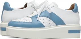 img 4 attached to Women'S Nappa Leather Lace-Up Platform Sneakers - Linea Paolo Kayleen For Sporty Fashion