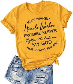 img 2 attached to Way Maker Miracle Worker T-Shirt For Women - A Promise Keeper In The Dark