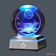 xintou 3d om lotus crystal ball: 🌸 led lighting, sacred geometry grid, meditation decor, buddhism логотип