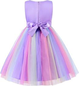 img 3 attached to 🌈 Stylish Sleeveless Rainbow Wedding Dresses for Girls - Uhnice Little Clothing Collection