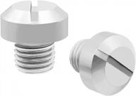2 silver m10 x 1.25mm motorcycle mirror hole plugs with positive and negative screw holes for fz-09, crf250, nc750x and other models by taiss logo