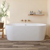 ferdy shangri-la 67" - classic oval shape freestanding soaking bathtub with chrome drain and slotted overflow logo