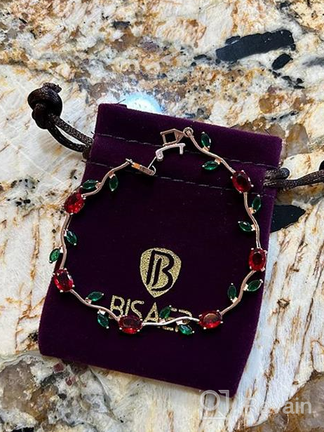 img 1 attached to 🌸 BISAER White Gold Plated Flower Vine Bracelet with AAA Cubic Zirconia Stones - Perfect Gift for Moms, Girls, and Girlfriends! review by Carrie Robinson