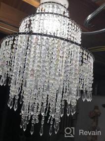 img 7 attached to Gold Acrylic Chandelier Shade With Crystal Beads And 3 Tiers - Perfect For Bedroom, Wedding, Or Party Decoration - 12.6" Diameter