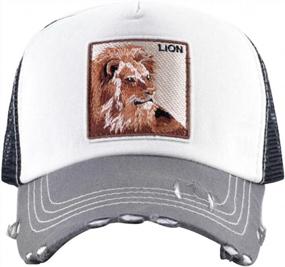 img 2 attached to Unisex Animal Mesh Trucker Hat Snapback Square Patch Baseball Caps