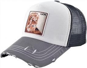 img 4 attached to Unisex Animal Mesh Trucker Hat Snapback Square Patch Baseball Caps