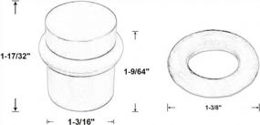 img 1 attached to Цилиндрический напольный дверной упор QCAA, высота 1-1/2 дюйма, твердая латунь (2 шт., матовый хром)