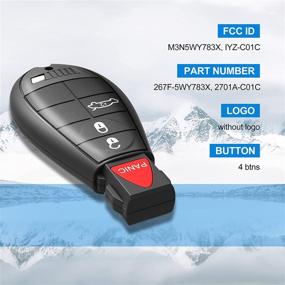 img 1 attached to KRSCT Smart 4-Button Key Fob | Compatible with Chrysler 300, Dodge Durango, Challenger, Journey, Charger, Grand Caravan | FCC ID: M3N5WY783X