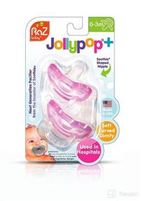 img 1 attached to 🍼 RaZbaby JollyPop Pink Pacifier Pack – Newborn to 3 Months (Set of 2)