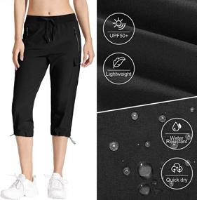 img 1 attached to MOCOLY Women'S Quick Dry Hiking Cargo Capri Joggers Lightweight Water Resistant Outdoor Athletic Pants