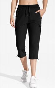 img 3 attached to MOCOLY Women'S Quick Dry Hiking Cargo Capri Joggers Lightweight Water Resistant Outdoor Athletic Pants
