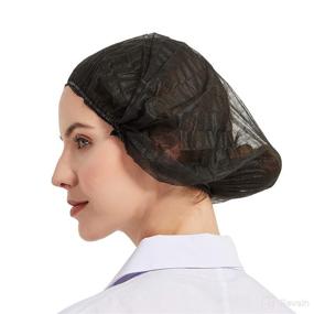 img 3 attached to Stay Hygienic on the Job with ProtectX Disposable Bouffant Cover in Sleek Black