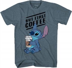 img 1 attached to 🐾 Disney Stitch Coffee T Shirt Heather - Premium Men's Clothing for T-Shirts & Tanks