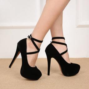 img 1 attached to OCHENTA Women'S Ankle Strap Platform Pump Party Dress High Heel - Perfect For Any Occasion!