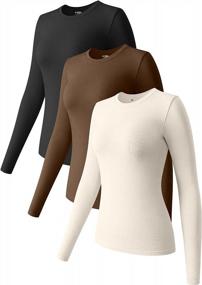 img 4 attached to Comfortable And Versatile: OQQ Womens 3 Piece Long Sleeve Tops For Layering