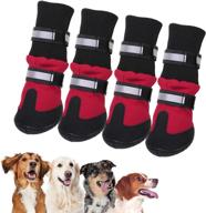 sunfura warm dog boots winter dog shoes | reflective large dog booties with rugged anti-slip sole & fleece lining | outdoor pet sneakers paw protectors for medium and large dogs | ideal for hiking логотип