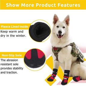 img 2 attached to SUNFURA Warm Dog Boots Winter Dog Shoes | Reflective Large Dog Booties with Rugged Anti-Slip Sole & Fleece Lining | Outdoor Pet Sneakers Paw Protectors for Medium and Large Dogs | Ideal for Hiking