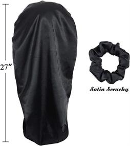 img 2 attached to Braids Satin Bonnet Jumbo Protect Tools & Accessories : Bathing Accessories