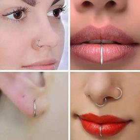 img 1 attached to 6Mm-14Mm Grade 23 Titanium Body Piercing Rings For Nose, Ear, Lip, Septum, Conch Daith Lobe Helix Tragus Cartilage 20G 18G 16G 14G Hinged Clicker