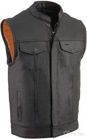 img 4 attached to 🧥 Milwaukee Leather MLM3511 Men's Black Collarless Club Style Leather Vest with Snap and Zipper Closure