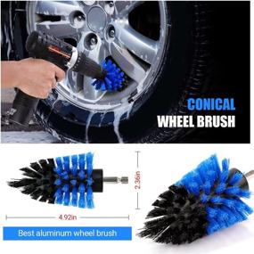 img 2 attached to 🚗 Complete 20-Piece Car Cleaning Kit: Interior & Exterior Detailing Tools with Drill Brush Set - Ideal for Wheels, Dashboard, Leather, Air Vents & More!