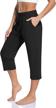 tarse women's loose fit capri yoga pants with drawstring and pockets - perfect for casual wear and workout logo