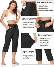 img 1 attached to TARSE Women'S Loose Fit Capri Yoga Pants With Drawstring And Pockets - Perfect For Casual Wear And Workout