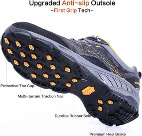 img 1 attached to Breathable Grey Hiking Shoes For Men With Non-Slip Soles And Air Circulation Insole For Outdoor Trekking And Walking By TFO