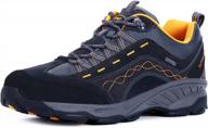 breathable grey hiking shoes for men with non-slip soles and air circulation insole for outdoor trekking and walking by tfo logo