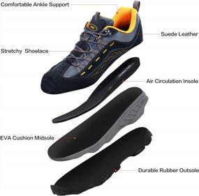 img 3 attached to Дышащая серая походная обувь для мужчин с нескользящей подошвой и стелькой с циркуляцией воздуха для треккинга и прогулок на открытом воздухе от TFO