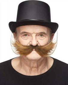 img 3 attached to Brown Self Adhesive Fisherman'S Fake Mustache - Novelty False Facial Hair Costume Accessory For Adults