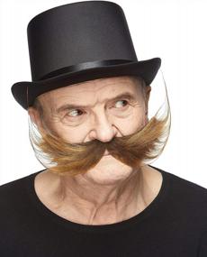 img 2 attached to Brown Self Adhesive Fisherman'S Fake Mustache - Novelty False Facial Hair Costume Accessory For Adults