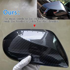 img 2 attached to 🔍 Carbon Fiber Style Mirror Cover Rearview Mirror Guard Covers Door Side Moulding CKE for Toyota Camry 2018-2022 Accessories - Enhance Exterior Décor and Protection