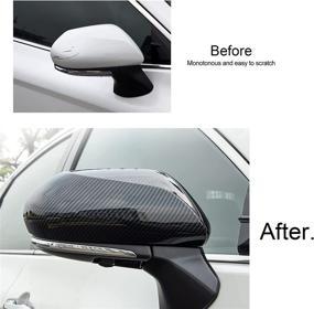 img 1 attached to 🔍 Carbon Fiber Style Mirror Cover Rearview Mirror Guard Covers Door Side Moulding CKE for Toyota Camry 2018-2022 Accessories - Enhance Exterior Décor and Protection