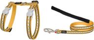 🐱 yellow red dingo reflective cat harness and leash set for enhanced visibility logo