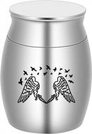 bgaflove engraved angel wings keepsake urn - handcrafted small memorial urns for human or pet ashes logo