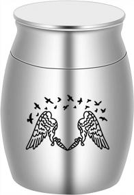img 4 attached to BGAFLOVE Engraved Angel Wings Keepsake Urn - Handcrafted Small Memorial Urns For Human Or Pet Ashes