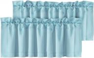 aqua blackout valance curtains - 2 panels for stylish privacy in kitchen, living & bedrooms logo