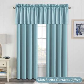 img 3 attached to Aqua Blackout Valance Curtains - 2 Panels For Stylish Privacy In Kitchen, Living & Bedrooms