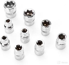 img 2 attached to MAXPOWER E-Torx Star Socket Set - 9-Piece 3/8-inch Set with Sizes E7-E20