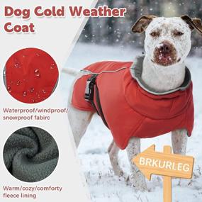 img 3 attached to BRKURLEG Dog Jacket Winter Coat,Turtleneck Reflective Dog Cold Weather Coat With Fleece Lining,Waterproof Warm Padded Doggy Waistcoat,Adjustable Neck Chest Girth Dog Windbreaker Vest For All Breeds