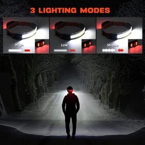 img 1 attached to XLENTGEN 1000 Lumens Rechargeable LED Headlamp With 230° Wide Beam And Safety Rear Light - Ideal For Camping, Cycling, And Running