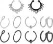 non-pierced clip on fake septum nose rings hoop faux piercing jewelry for women men logo