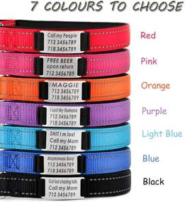 img 1 attached to Custom Reflective Dog Collar With Engraved ID Tags - Durable Nylon Adjustable Collar For Small, Medium And Large Dogs
