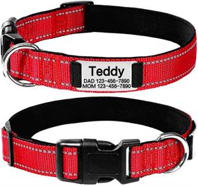 img 4 attached to Custom Reflective Dog Collar With Engraved ID Tags - Durable Nylon Adjustable Collar For Small, Medium And Large Dogs