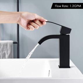 img 2 attached to KES Black Bathroom Faucet, Single Hole Bathroom Faucet, Single Handle Sink Faucet With Supply Lines, SUS304 Stainless Steel Matte Black, L3190ALF-BK