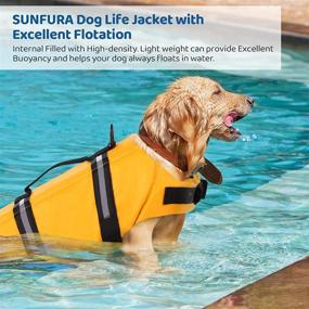 img 3 attached to 🐶 SUNFURA Ripstop Dog Life Jacket: Keep Your Pet Safe with Reflective Stripes and Rescue Handle