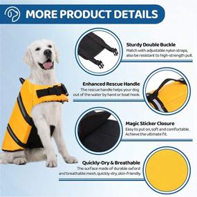 img 2 attached to 🐶 SUNFURA Ripstop Dog Life Jacket: Keep Your Pet Safe with Reflective Stripes and Rescue Handle